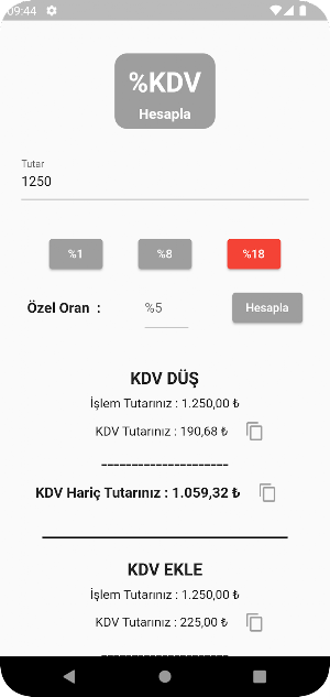 KDV Hesaplama : dahil ve hariç Screenshot 3