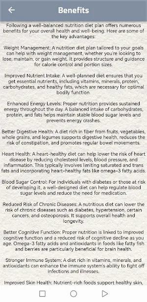 Nutrition diet plan Screenshot 2