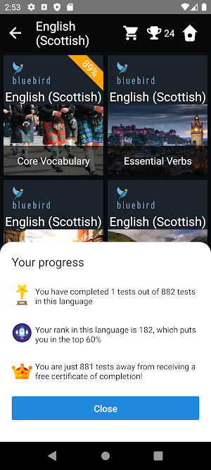 Scottish English Tests Screenshot 2