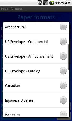 Paper formats Screenshot 1