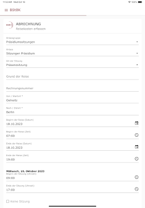 Reisekosten - BStBK Screenshot 2
