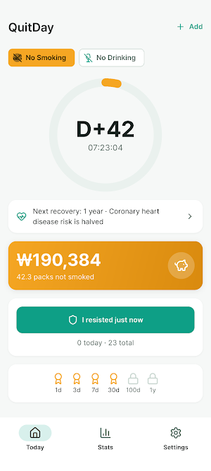 QuitDay: Quit Smoking & Drink Screenshot 0