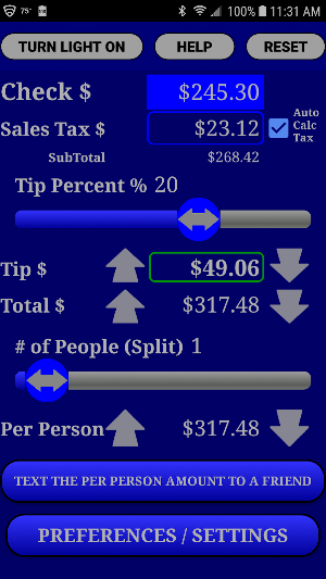 Restaurant Tip & Split Calculator Pro Screenshot 1