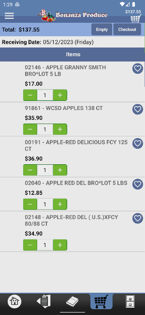 Bonanza Produce Ordering Screenshot 3