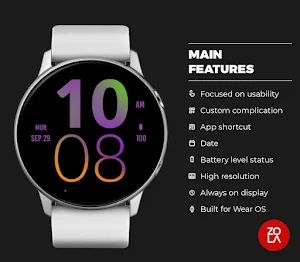 Orange Purple Large Watch Face Screenshot 1