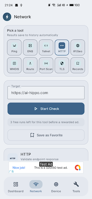 Network Analyzer: Ping & IP Screenshot 2