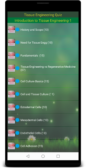 Tissue Engineering Quiz Screenshot 1