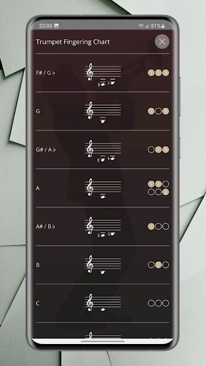 Trumpet Fingering Chart Screenshot 2