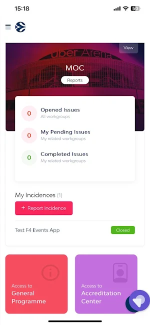 F4 Event App Screenshot 0