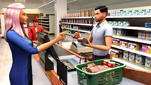 Shopping Mall Girl Cashier- Cash Register Games 3D Screenshot 0