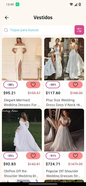 Wedding dress shopping app Screenshot 0