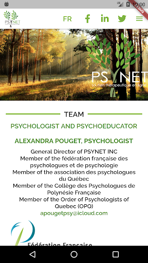 PSYNET INC. Soutien Thérapeuti Screenshot 1