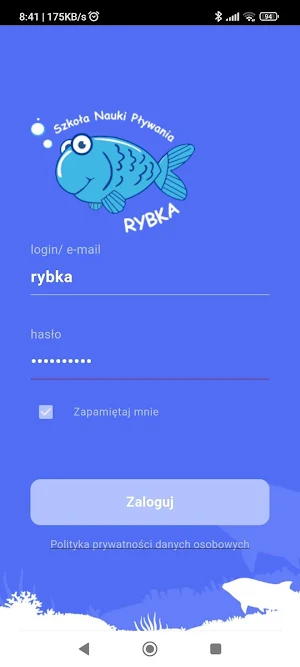 Szkoła Nauki Pływania RYBKA Screenshot 0