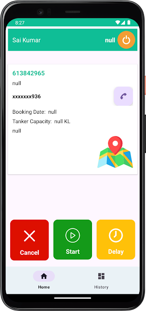 Tanker Driver App Screenshot 2