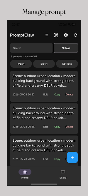 PromptClaw: Prompt Manager Screenshot 0