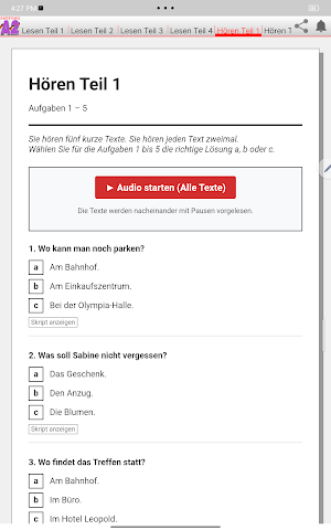 A2 Prüfung Simulation Screenshot 1
