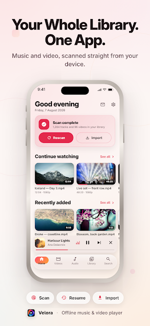 Velora: Music & Video Player Screenshot 0