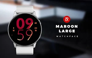 Maroon Large Watch Face Screenshot 0