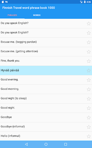 Finnish Travel word phrase boo Screenshot 3