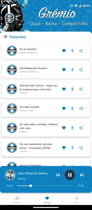Músicas do Grêmio Screenshot 1