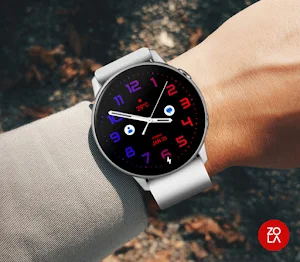 Blue Red Analog Watch Face Screenshot 2