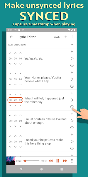 Lyrics Editor - Download & Embed lyrics to audio Screenshot 0