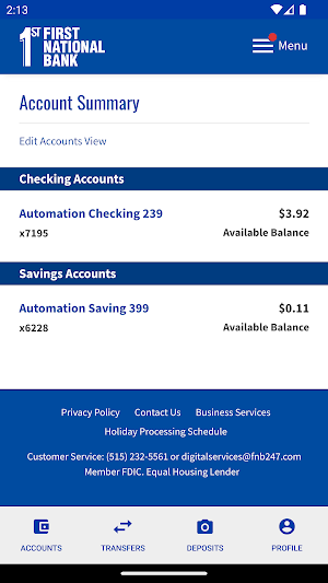 FNB Business Banking Screenshot 2