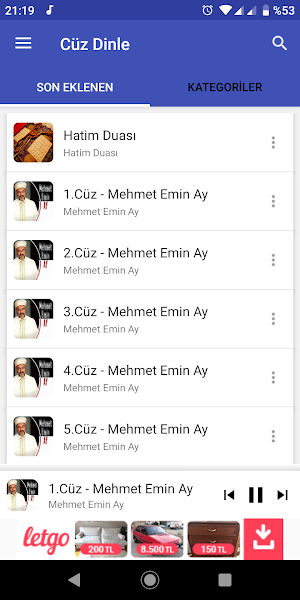 Kuranı Kerim Cüz Dinle - Kuran Meali Hatim Dinle Screenshot 0