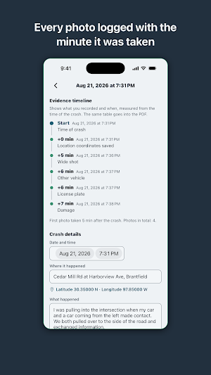 CrashPack: Car Accident Record Screenshot 2