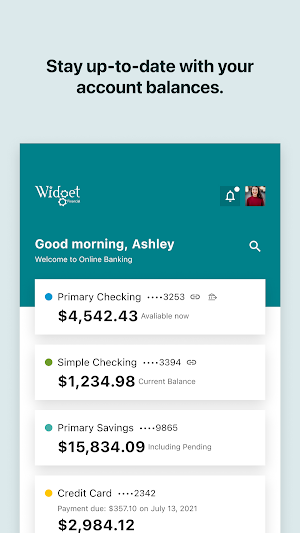 Widget Financial Mobile Screenshot 1