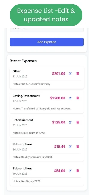 Spending Tracker & Budget Screenshot 1