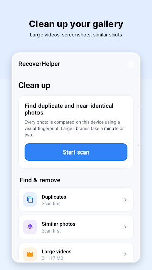 Photo Recovery - RecoverHelper Screenshot 1
