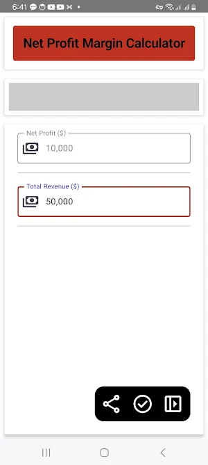 Net Profit Margin Calculator Screenshot 2