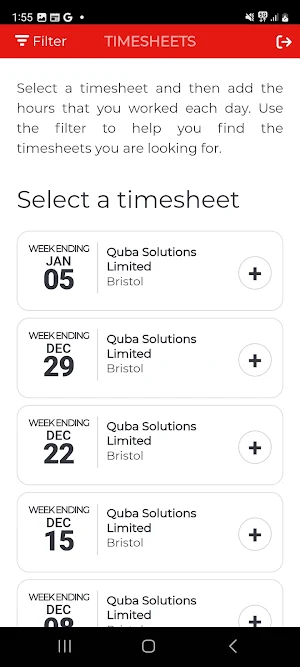 Mech-Elec Talent E-Timesheets Screenshot 1
