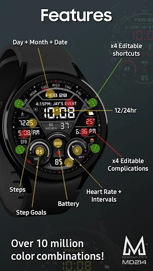 MD214 Digital Watch Face Screenshot 3