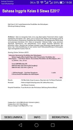 Bahasa Inggris Kelas 8 Siswa E2017 Screenshot 1