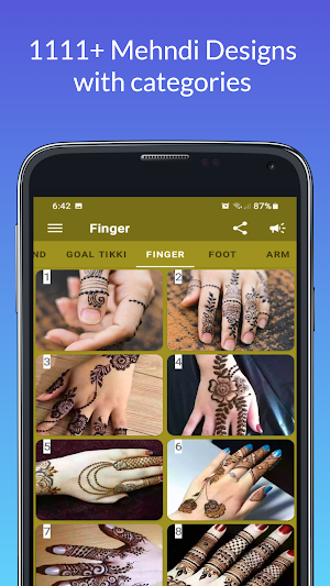 stylish Finger mehndi design Screenshot 2