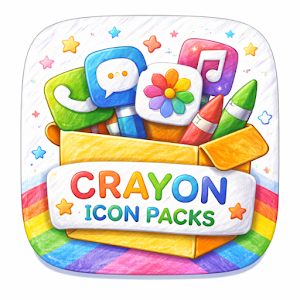 Crayon Icons Pack: Pastel Icon Screenshot 0