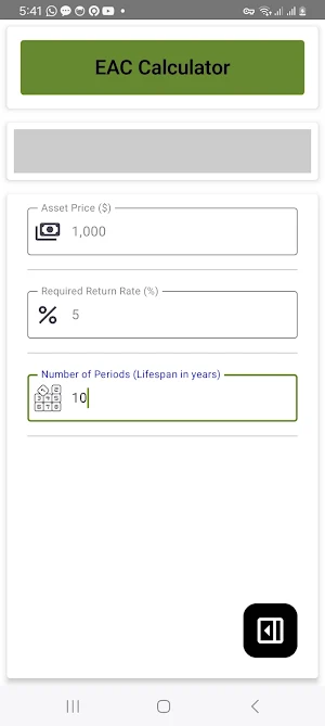 EAC Calculator Screenshot 0