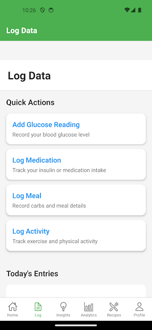 Diabetes Management Screenshot 1