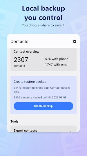 Contact Vault: Backup Screenshot 3