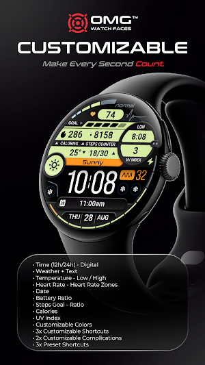 OMG 24 Digital Watch Face Screenshot 1