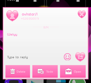 THEME FOR GO SMS PINK HEARTS Screenshot 2