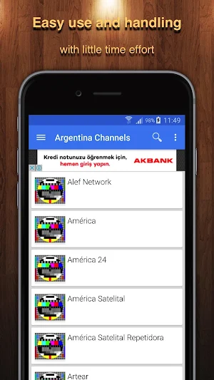 TV Argentina Channel Data Screenshot 1
