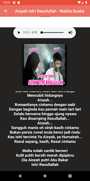 Lagu Aisyah Istri Rasulullah Offline dan Lirik Screenshot 2