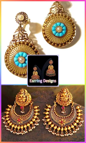 Earring Design Ideas | Diamond & Gold Jhumka Screenshot 2