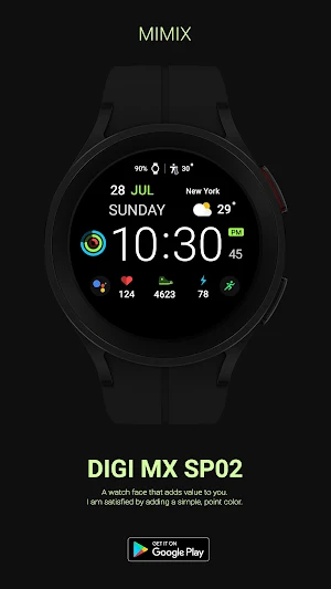 MIMIX Digital Sp02 Watchface Screenshot 3