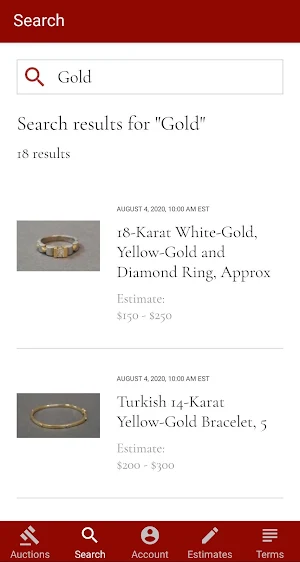 Weschler's Live Bidding Screenshot 2