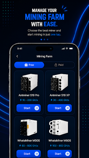 BitHash Miner : Mining Farms Screenshot 1