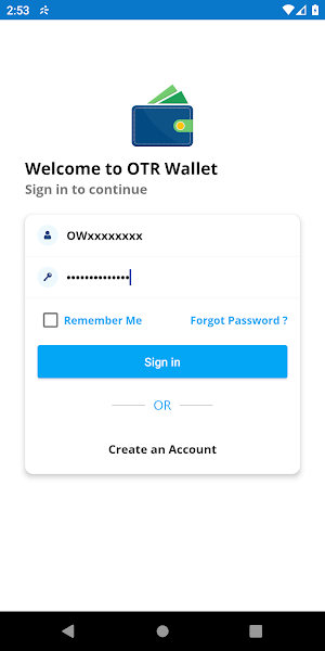 OTR Wallet Screenshot 1